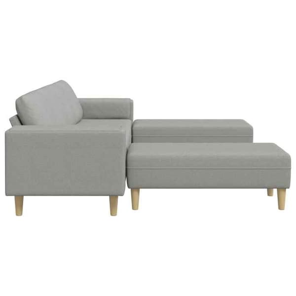 Soffa - EXKLUSIVT HUS - 3 platser - Molngrå - Andningsbart polyester - Ben i brunt trä Molngrå