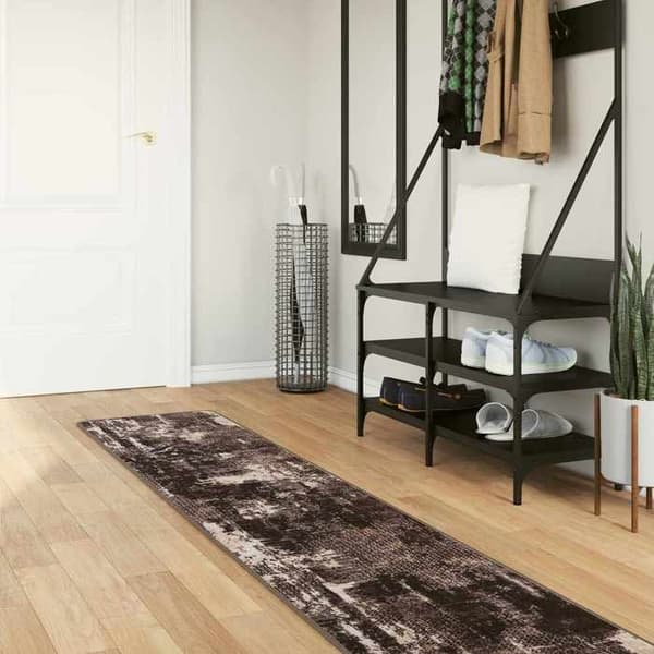 Maison Exclusive - Marsa-mattojuoksija Musta 50 x 450 cm Polyesteri ja PVC