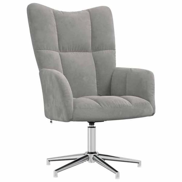 Maison Exclusive - Afslapningsstol med skammel Lys grå Velour