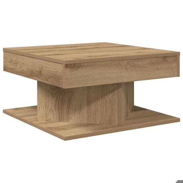 Maison Exclusive - Håndlavet egetræ sofabord 55x55x30 cm ingeniørtræ