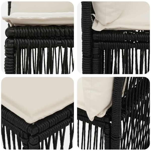 Maison Exclusive - Enhed Sofa uden armlæn Sort polyrotin