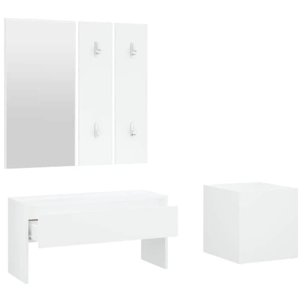 Maison Exclusive - Set med hallmöbler Vit Ingenjörsträ