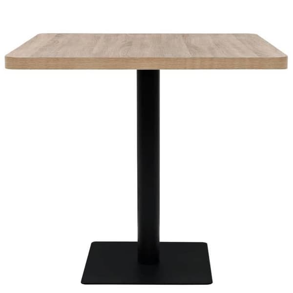 Maison Exclusive - Bistrobord MDF og stål Kvadratisk 80x80x75 cm Egetræ farve