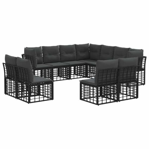 Maison Exclusive - Sæt af udendørs sofaer Sort Polyester