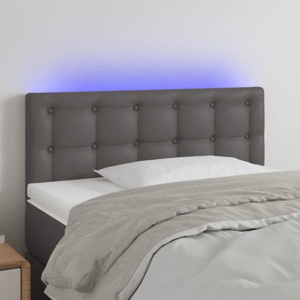 Maison Exclusive - LED Hovedgærde Grå 80x5x78/88 cm Syntetisk Læder Grå