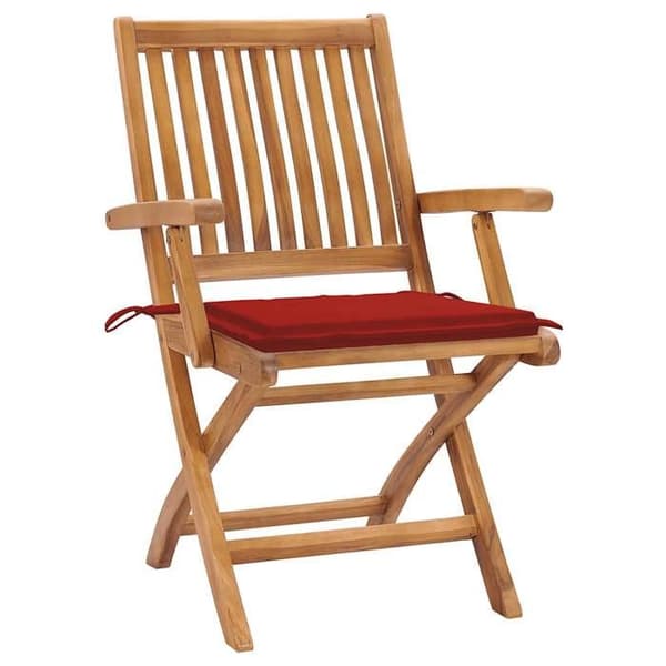 Maison Exclusive - Fällbara trädgårdsstolar med kuddar, set om 4, i solid teak