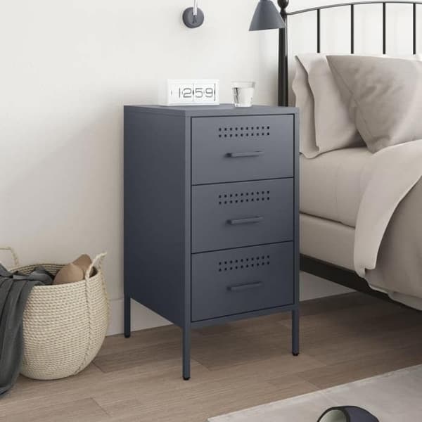 Maison Exclusive - Sängbord antracit 36x39x68 cm stål