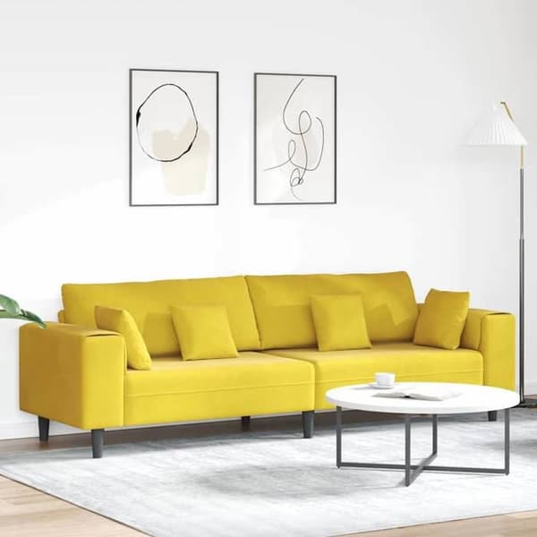 Divaani - MAISON EXCLUSIVE - 250 x 77 x 76 cm - Premium-sametti - Jousityyny - Vanerikehys Gul