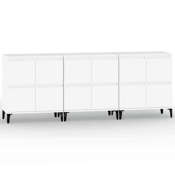 Buffé - Exklusivt Hem - Vit - 60x35x70 cm - Hållbart ingenjörsträ Vit