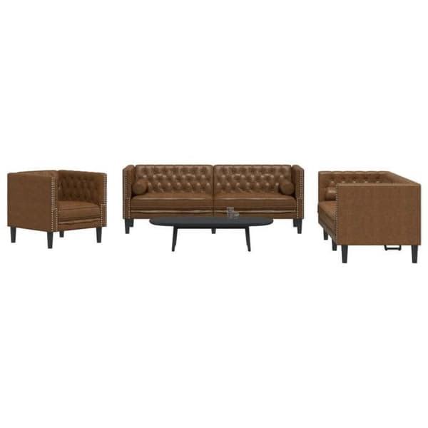 Maison Exclusive - Chesterfield sofa sæt med 3 stk. brune puder