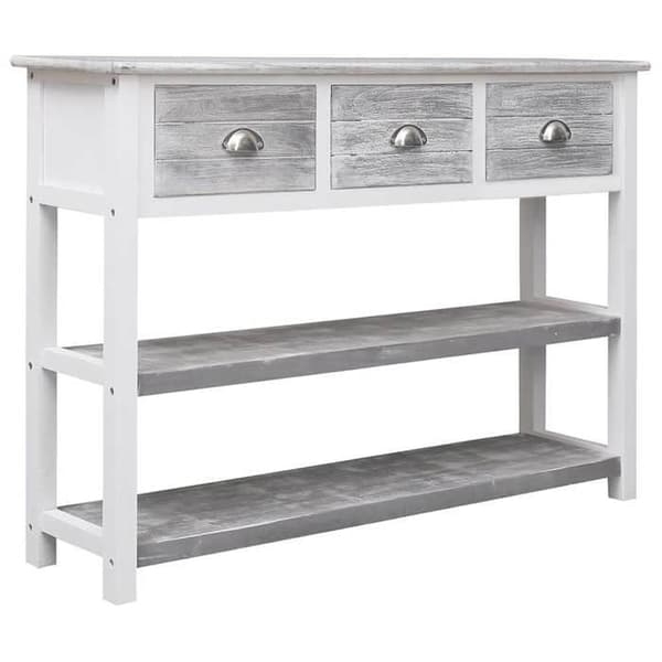Maison Exclusive - Buffé Grå antik 108x30x76 cm Massivt Paulowniaträ Antik grå