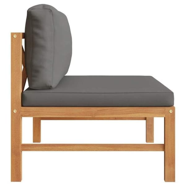Central have-sofa - EKSKLUSIV HUS - Central - Holdbart teak - Mørkegrå polstrede puder - Let at flytte Mörkgrå
