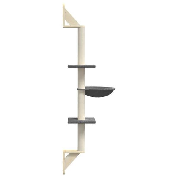 Maison Exclusive - Väggmonterad kattträd med klösmatta mörkgrå 142,5 cm mörkgrå