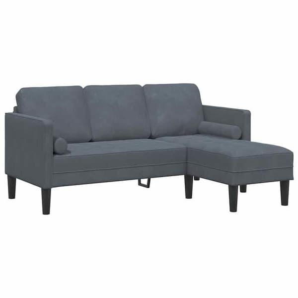 Maison Exclusive - 2-delars soffgrupp i mörkgrå polyester