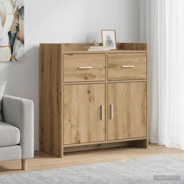 Maison Exclusive - Buffet i håndlavet egetræ 75 x 36 x 80 cm Ingeniørtræ