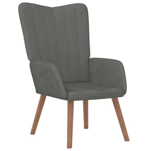 Maison Exclusive - Mörkgrå Velour Relaxstol