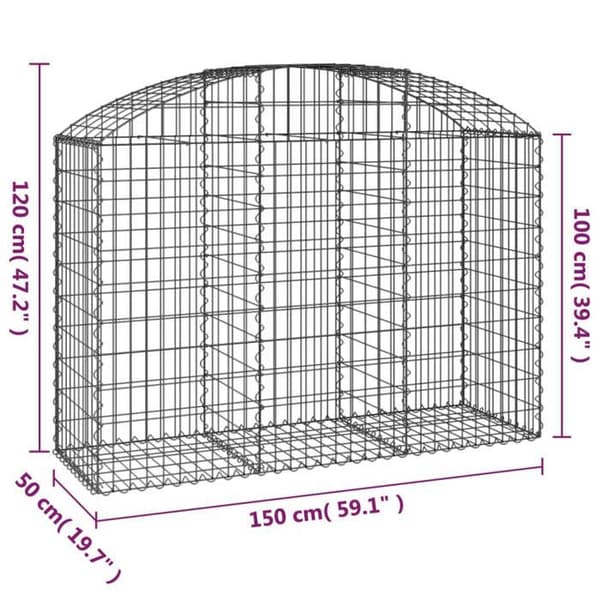 Gabionkorg - Exklusivt Hem - Arqué - Galvaniserat stål - Tråd 3,5 mm silver-