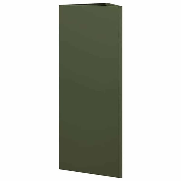 Maison Exclusive - Triangulär olivgrön kruka 30x26x75 cm i stål
