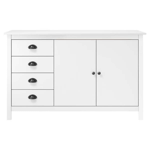 Maison Exclusive - Buffet Hill Blanc 130x40x80 cm Solid fyrretræ Vit