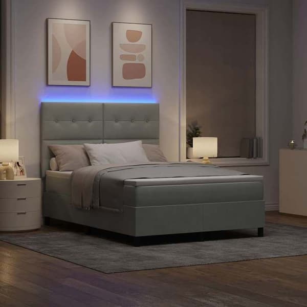 Maison Exclusive - LED-jousipatja Harmaa 140 x 190 cm Sametti