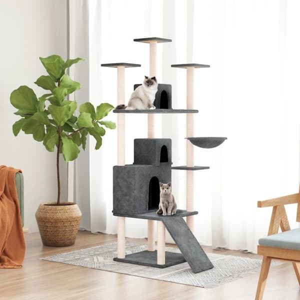 Maison Exclusive - Kattträd med sisal klöstrumpor Mörkgrå 175 cm mörkgrå