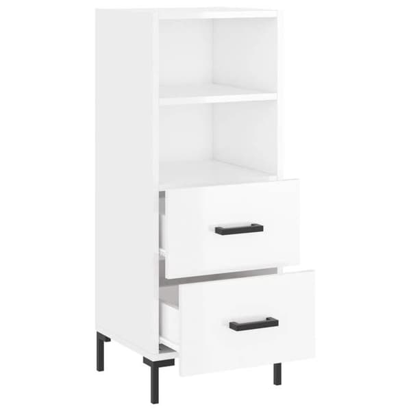 Maison Exclusive - Buffé Vit glänsande 34,5x34x90 cm Ingenjörsträ