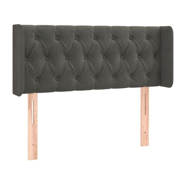 Maison Exclusive - Päätylevy korvilla Tummanharmaa 103x16x78/88 cm Sametti Mörkgrå
