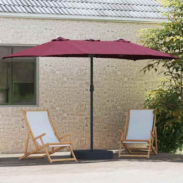 Maison Exclusive - Trädgårdsparasol 385 x 209 x 244 cm Polyester och Stål Bordeaux