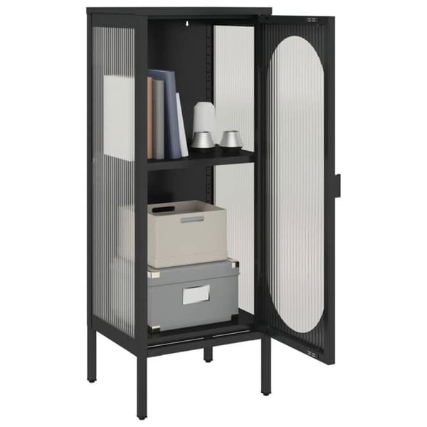 Maison Exclusive - Sort buffet 40x35x105 cm glas og stål