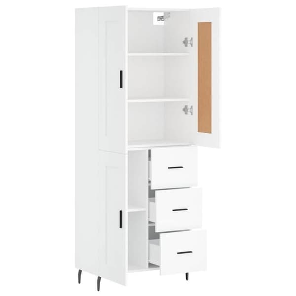 Maison Exclusive - Buffé hög Vit 69,5x34x180 cm Ingenjörsträ Vit