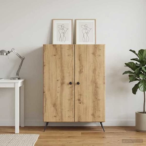 Maison Exclusive - Buffet i håndlavet egetræ 66 x 34,5 x 90 cm Ingeniørtræ