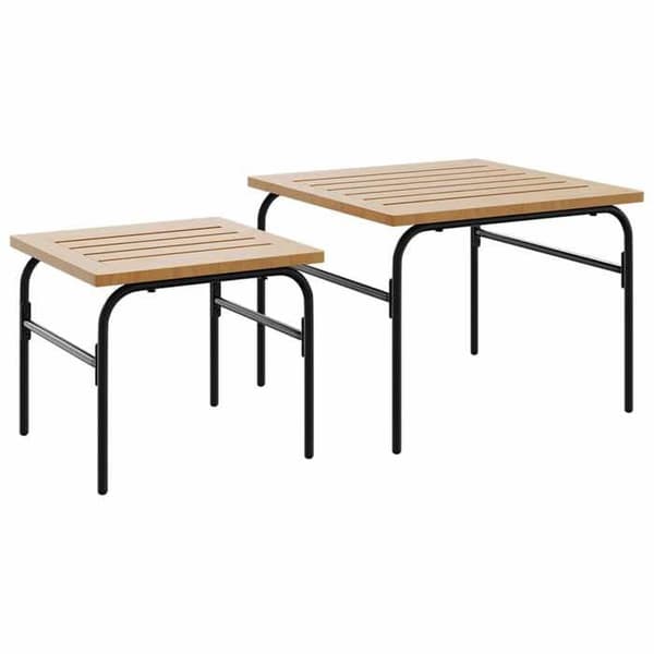 Trädgårds soffbord - EXKLUSIV HEM - Nestande - 2 delar - Pulverlackerad stål - Lattentopp