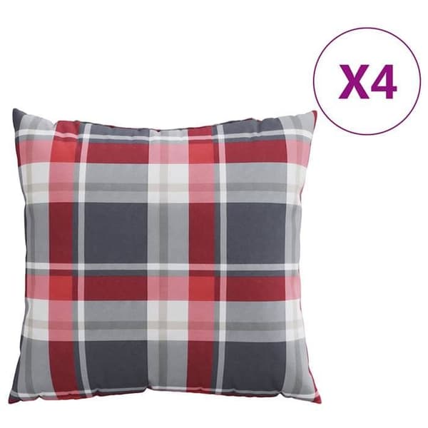 Maison Exclusive - Sofa puder 4 stk. rød ternet 40 x 40 cm i stof