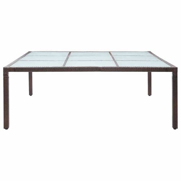 Maison Exclusive - Trädgårds matbord Brun 200x200x74 cm Flätad resin