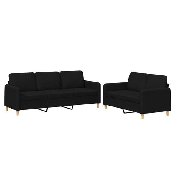 Maison Exclusive - 2 kpl sohvasetti tyynyillä Musta Kangas