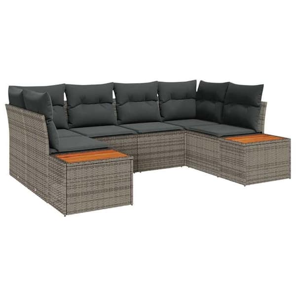 Lounge-soffor - MAISON EXCLUSIVE - Set 6 delar - 6 platser - Grå - Modulär, massiv akacia Grå