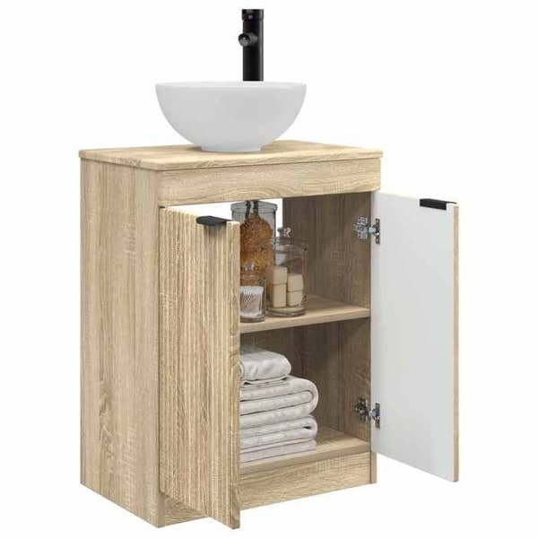 Maison Exclusive - Badeværelsesmøbel med vask Eg Sonoma 54 x 35 x 83 cm