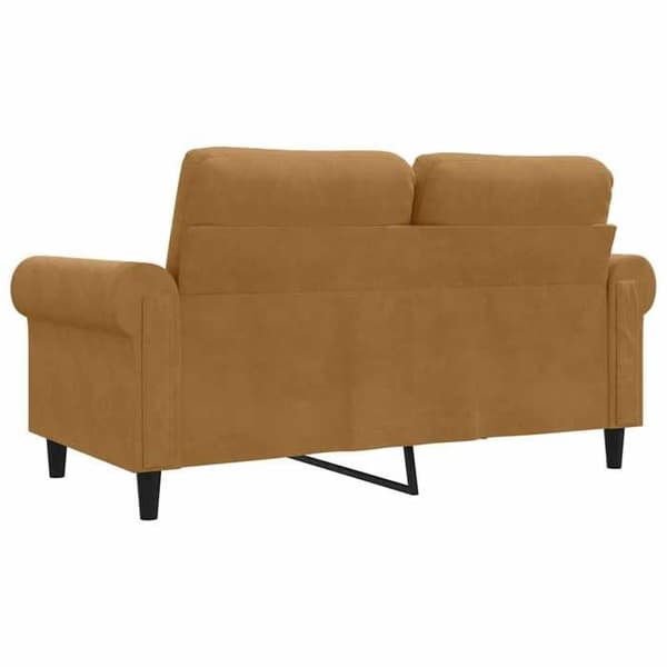 Soffa - EXKLUSIVT HUS - 2 platser 120 cm - Brun sammet - Robust metallram - Modern design brun