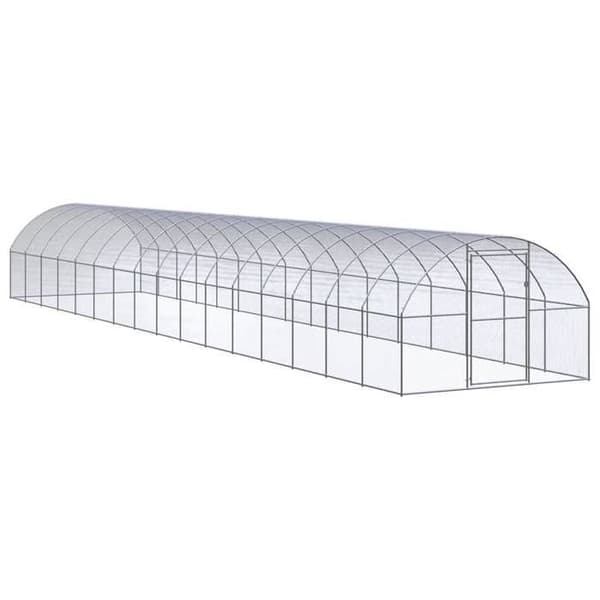 Maison Exclusive - Utomhus hönshus 3x16x2 m Galvaniserat stål silver-