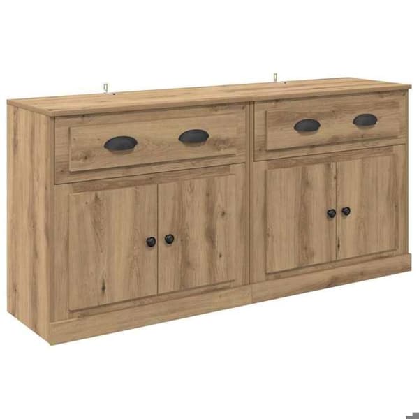 Maison Exclusive - Bufféer 2 st Ek hantverk 70 x 35,5 x 67,5 cm