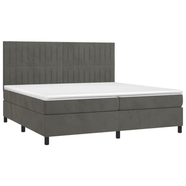Maison Exclusive - Sänkylaatikko ja harmaa samettimatrassi 200x200cm