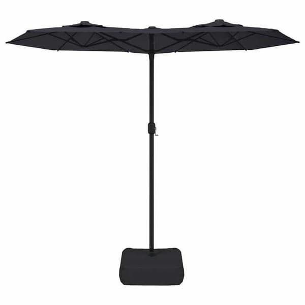 Maison Exclusive - Parasol til have med dobbelt hoved sort 316x145 cm