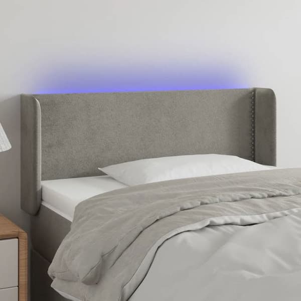 Maison Exclusive - LED-päätyharso Vaaleanharmaa 93x16x78/88 cm Sametti ljusgrått