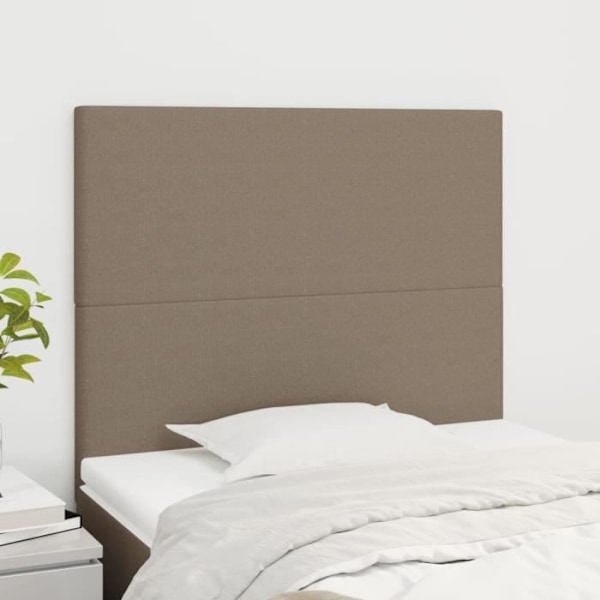 Sengegavle 2 stk Taupe 90x5x78/88 cm Stof118 [cm] Mol