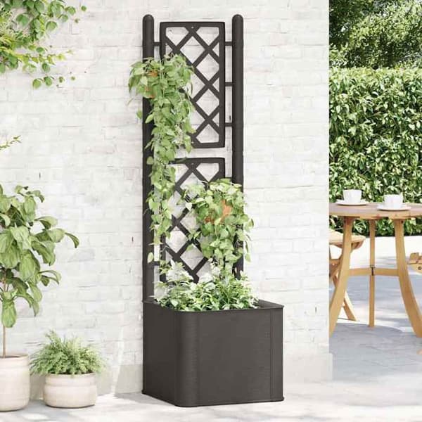 Maison Exclusive - Hævet havebed med trellis vandingssystem Anthracite