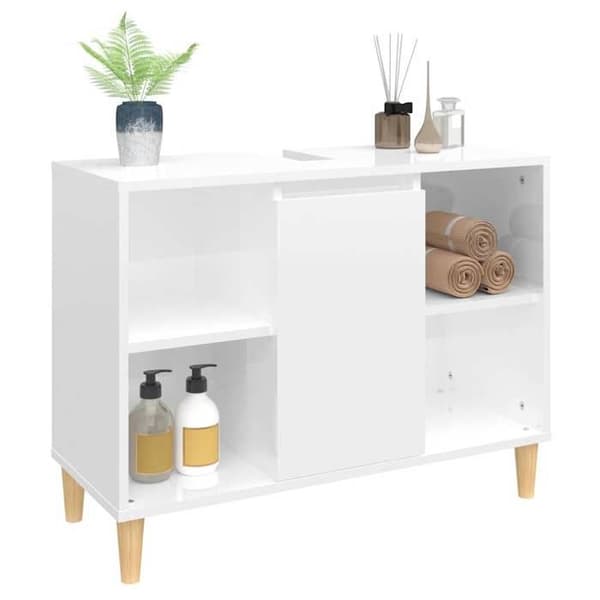 Maison Exclusive - Blank vit diskbänk 80x33x60 cm ingenjörsträ