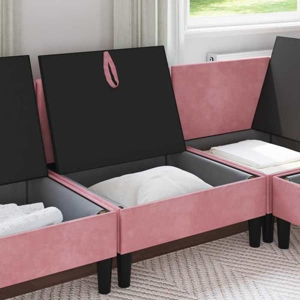Maison Exclusive - Mellem sofa med opbevaring i rosa velour