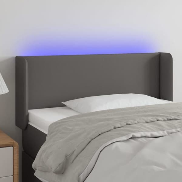 Maison Exclusive - LED Hovedgærde Grå 103x16x78/88 cm Syntetisk Læder Grå