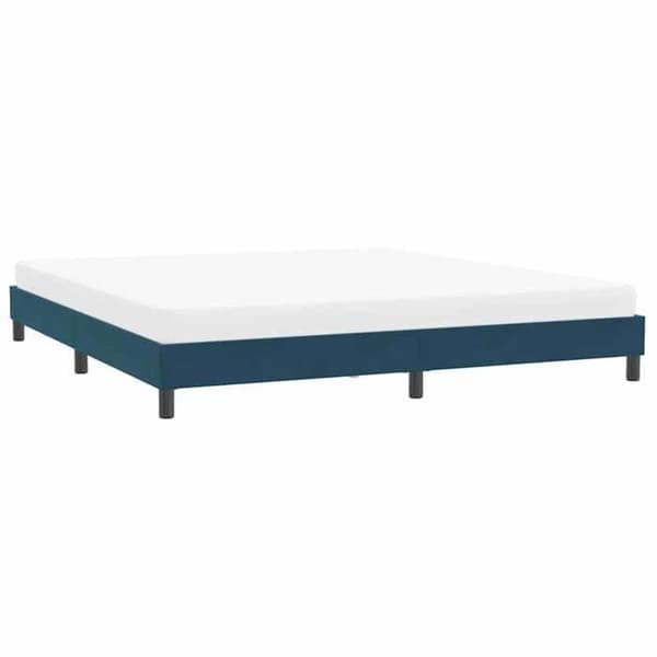 Sengestel - EKSKLUSIV HUS - 200x210 cm - Mørkeblå velour - Lamelseng - Robuste ben Mörkblå