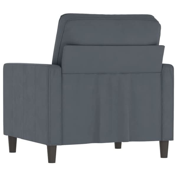 Stol - EKSKLUSIV HUS - 60 cm - Mørkegrå velour - Metalramme - Polstret sæde Mörkgrå